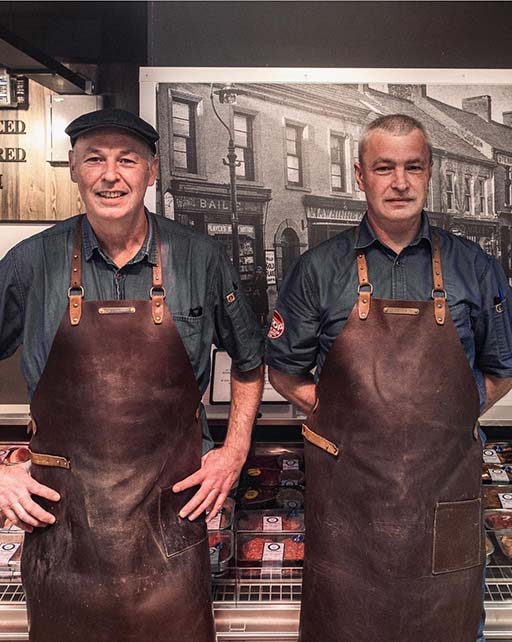 H & J Carnduff Butchers in Cross Strap Aprons