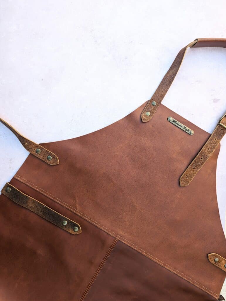 Basic Leather Kitchen Apron Rustic Leather Stalwart Crafts US
